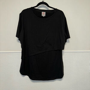 Women's MaisMa Postpartum Maternity Breastfeeding Top XL Black NWOT